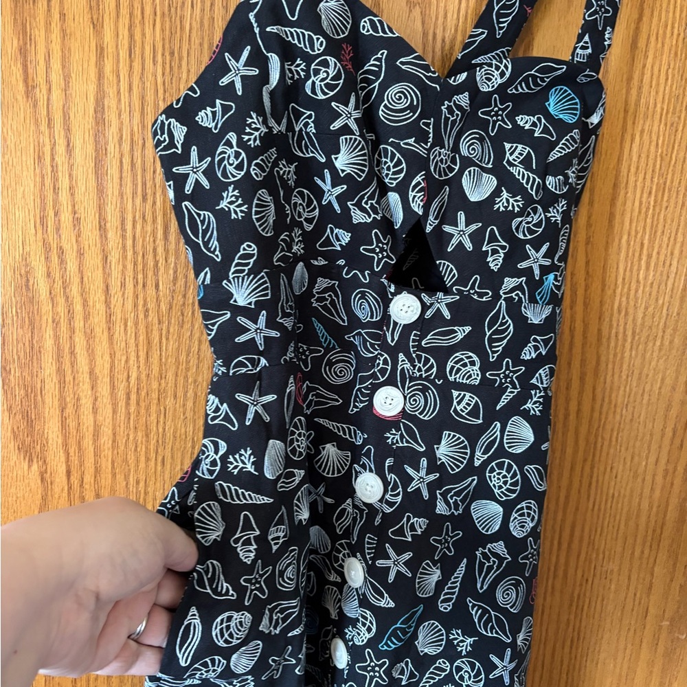 ModCloth Black Nautical Shell Print Midi Dress - Picture 5 of 12